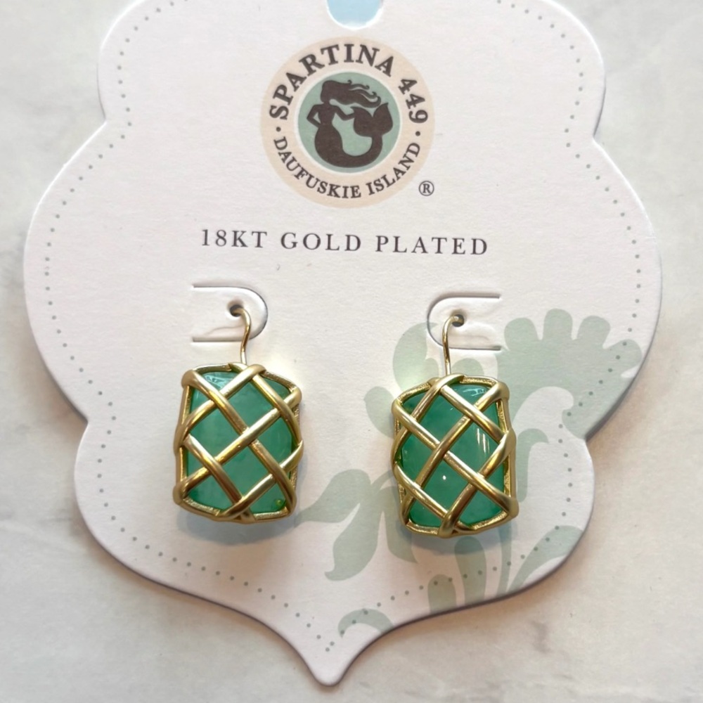 Spartina Stonevale Earrings Green - Picture 2 of 4